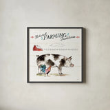 Down on the Farm III by Anne Tavoletti. Shown in a sleek black glass frame for a contemporary gallery look. Available as an archival giclee rolled canvas, fine art paper, or poster print. SKU 36684a.