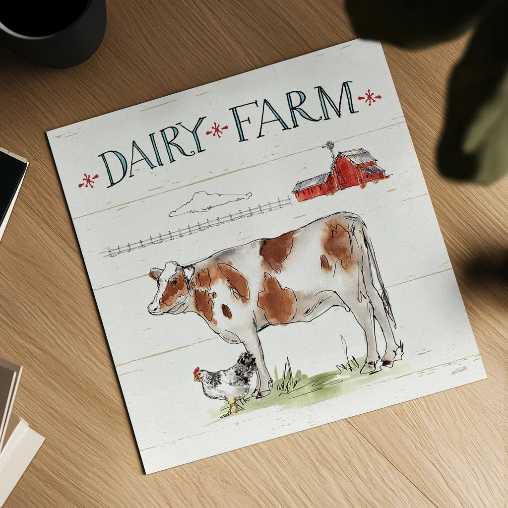 Down on the Farm IV by Anne Tavoletti. Shown as a detailed flat fine art print, highlighting archival giclee quality. Available as an archival giclee rolled canvas, fine art paper, or poster print. SKU 36685a.