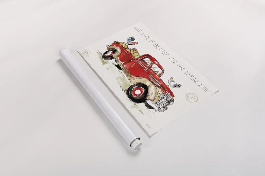 Down on the Farm VII by Anne Tavoletti. shown as a rolled paper print. Available as archival giclee rolled canvas, fine art paper, or poster print. SKU 41994i.