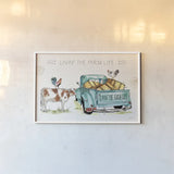 Down on the Farm VIII by Anne Tavoletti. shown as a paper print in a white frame. Available as a archival giclee rolled canvas, fine art paper, or poster print. SKU 41995i.