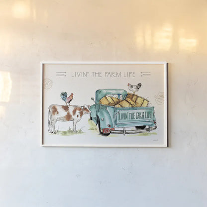 Down on the Farm VIII by Anne Tavoletti. shown as a paper print in a white frame. Available as a archival giclee rolled canvas, fine art paper, or poster print. SKU 41995i.