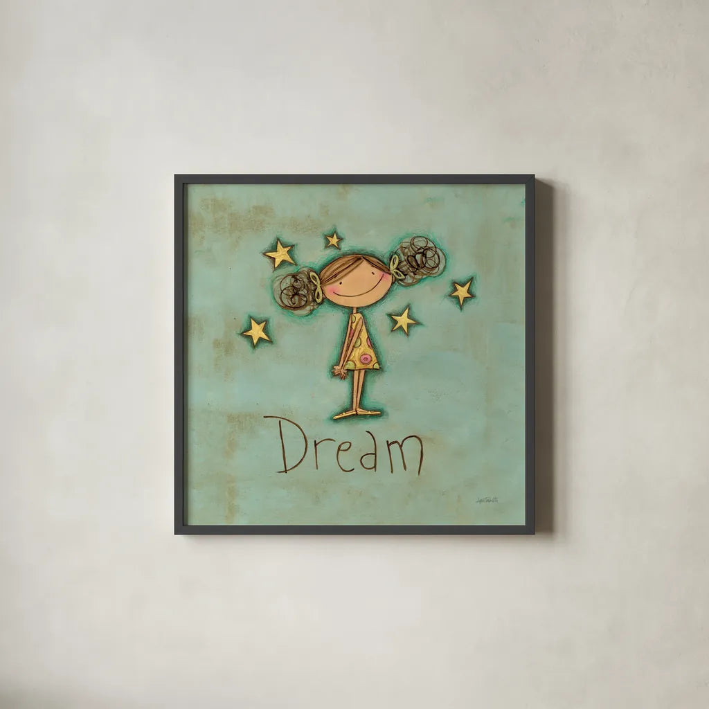 Dream by Anne Tavoletti. Shown in a sleek black glass frame for a contemporary gallery look. Available as an archival giclee rolled canvas, fine art paper, or poster print. SKU 10798a.