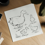 Duck Delight II by Anne Tavoletti. Shown as a detailed flat fine art print, highlighting archival giclee quality. Available as an archival giclee rolled canvas, fine art paper, or poster print. SKU 86411a.
