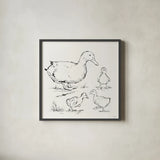 Duck Delight II by Anne Tavoletti. Shown in a sleek black glass frame for a contemporary gallery look. Available as an archival giclee rolled canvas, fine art paper, or poster print. SKU 86411a.