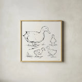 Duck Delight II by Anne Tavoletti. Shown in a natural wood glass frame for a timeless modern aesthetic. Available as an archival giclee rolled canvas, fine art paper, or poster print. SKU 86411a.