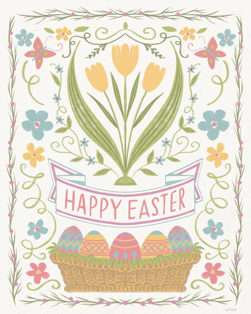Easter Greetings II Yellow by Anne Tavoletti