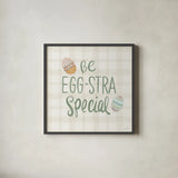 Eggstra Special VII by Anne Tavoletti. Shown in a sleek black glass frame for a contemporary gallery look. Available as an archival giclee rolled canvas, fine art paper, or poster print. SKU 102141a.