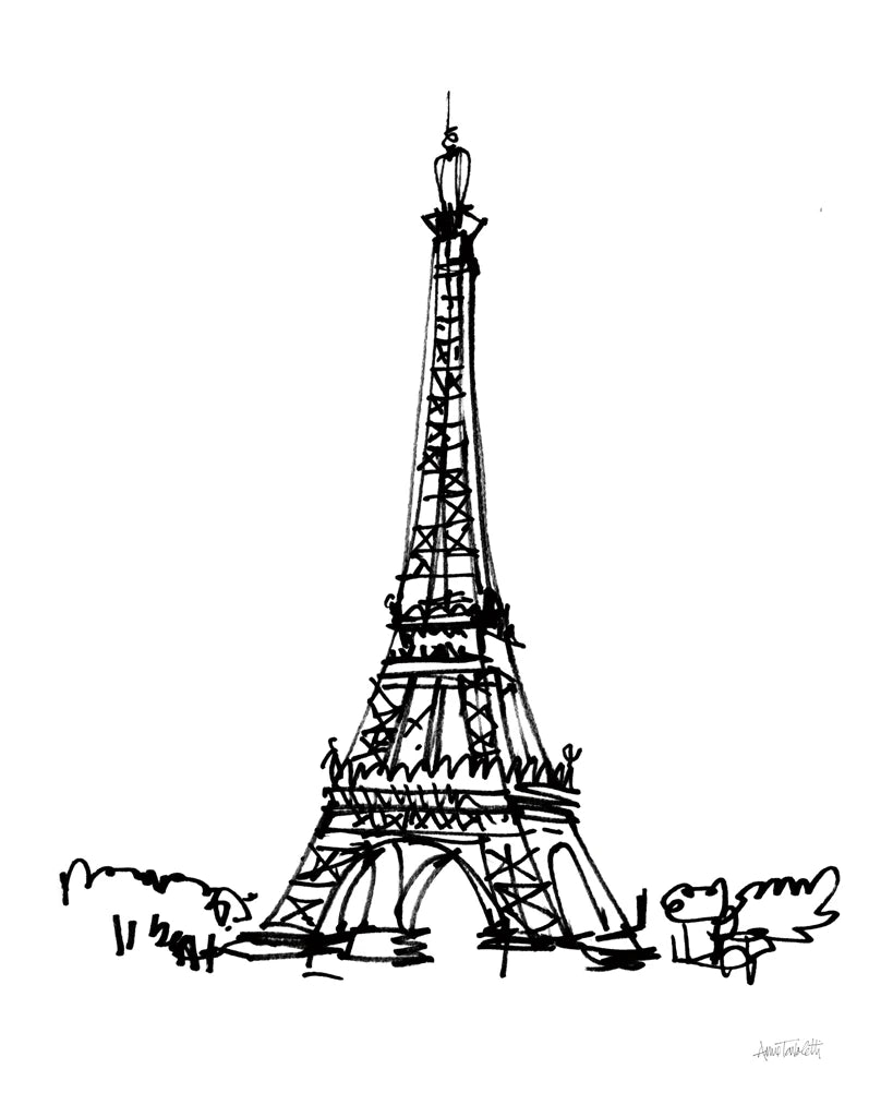 Eiffel Tower Sketch by Anne Tavoletti