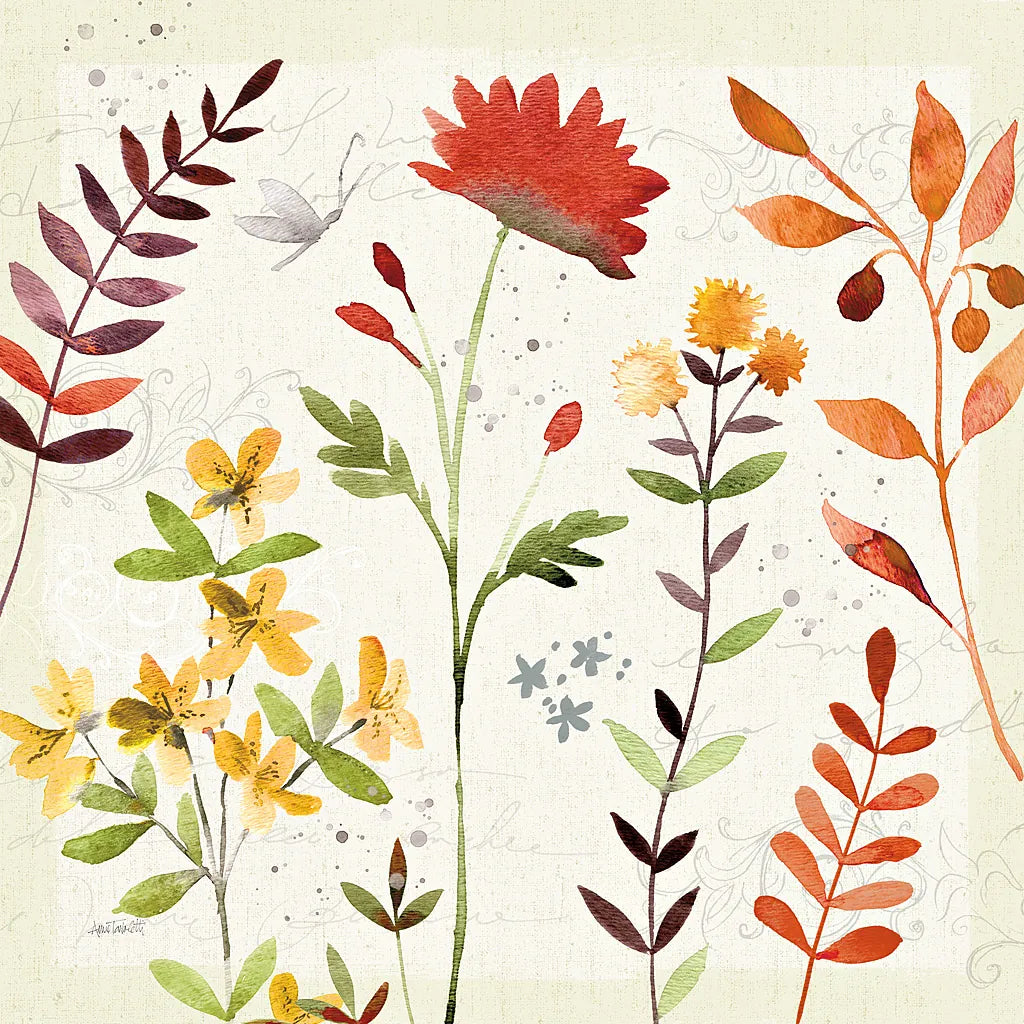 Fall Blooms I by Anne Tavoletti. SKU 17748a. Archival Giclee Fine art print for wall decor.