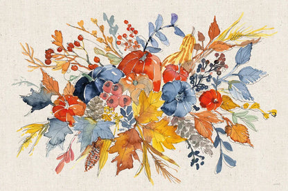 Fall Flair I Linen by Anne Tavoletti. SKU 80425i. Archival Giclee Fine art print for wall decor.