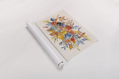 Fall Flair I Linen by Anne Tavoletti. shown as a rolled paper print. Available as archival giclee rolled canvas, fine art paper, or poster print. SKU 80425i.