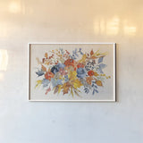 Fall Flair I Linen by Anne Tavoletti. shown as a paper print in a white frame. Available as a archival giclee rolled canvas, fine art paper, or poster print. SKU 80425i.