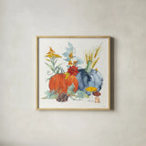 Fall Flair II by Anne Tavoletti. Shown in a natural wood glass frame for a timeless modern aesthetic. Available as an archival giclee rolled canvas, fine art paper, or poster print. SKU 80003a.