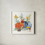 Fall Flair II by Anne Tavoletti. Shown in a crisp white glass frame for a clean and minimalist style. Available as an archival giclee rolled canvas, fine art paper, or poster print. SKU 80003a.