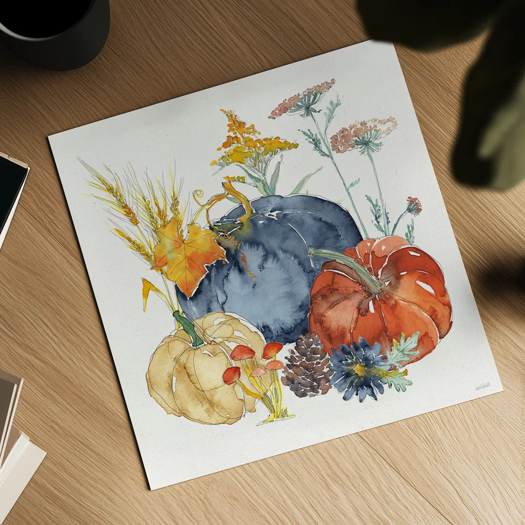 Fall Flair III by Anne Tavoletti. Shown as a detailed flat fine art print, highlighting archival giclee quality. Available as an archival giclee rolled canvas, fine art paper, or poster print. SKU 80004a.