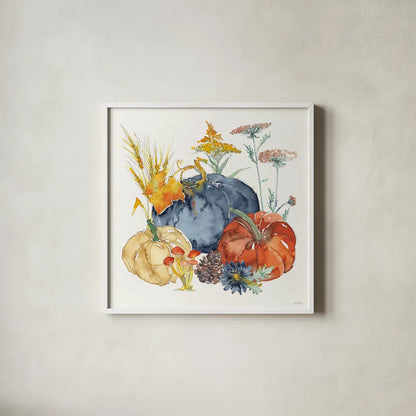 Fall Flair III by Anne Tavoletti. Shown in a crisp white glass frame for a clean and minimalist style. Available as an archival giclee rolled canvas, fine art paper, or poster print. SKU 80004a.