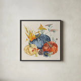 Fall Flair III Linen by Anne Tavoletti. Shown in a sleek black glass frame for a contemporary gallery look. Available as an archival giclee rolled canvas, fine art paper, or poster print. SKU 80427a.