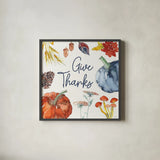 Fall Flair VI by Anne Tavoletti. Shown in a sleek black glass frame for a contemporary gallery look. Available as an archival giclee rolled canvas, fine art paper, or poster print. SKU 80007a.