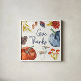 Fall Flair VI by Anne Tavoletti. Shown in a crisp white glass frame for a clean and minimalist style. Available as an archival giclee rolled canvas, fine art paper, or poster print. SKU 80007a.