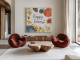 Fall Flair VII by Anne Tavoletti. Shown as extra-large giant wall art in a modern living room. Available as an archival giclee rolled canvas, fine art paper, or poster print. SKU 80008a.