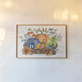 Fall Sweet Fall I by Anne Tavoletti. shown as a paper print in a natural frame. Available as a archival giclee rolled canvas, fine art paper, or poster print. SKU 92892i.