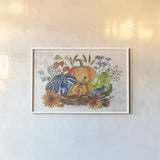 Fall Sweet Fall I by Anne Tavoletti. shown as a paper print in a white frame. Available as a archival giclee rolled canvas, fine art paper, or poster print. SKU 92892i.