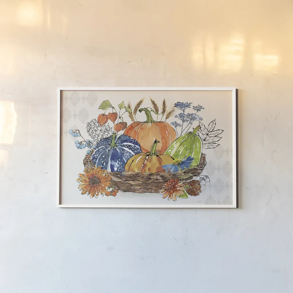 Fall Sweet Fall I by Anne Tavoletti. shown as a paper print in a white frame. Available as a archival giclee rolled canvas, fine art paper, or poster print. SKU 92892i.