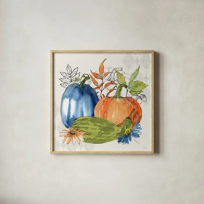 Fall Sweet Fall II by Anne Tavoletti. Shown in a natural wood glass frame for a timeless modern aesthetic. Available as an archival giclee rolled canvas, fine art paper, or poster print. SKU 92893a.