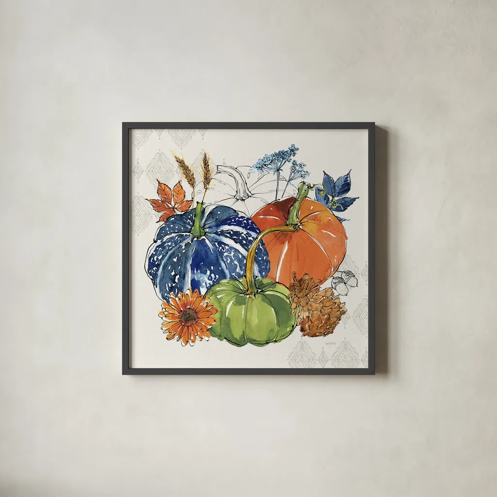 Fall Sweet Fall III by Anne Tavoletti. Shown in a sleek black glass frame for a contemporary gallery look. Available as an archival giclee rolled canvas, fine art paper, or poster print. SKU 92894a.
