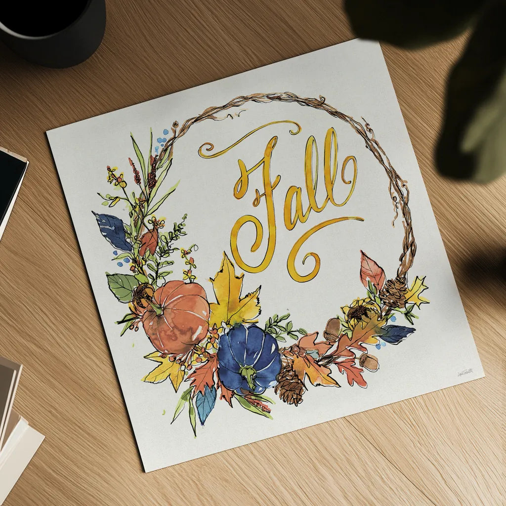 Fall Sweet Fall IV by Anne Tavoletti. Shown as a detailed flat fine art print, highlighting archival giclee quality. Available as an archival giclee rolled canvas, fine art paper, or poster print. SKU 92895a.