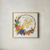 Fall Sweet Fall IV by Anne Tavoletti. Shown in a natural wood glass frame for a timeless modern aesthetic. Available as an archival giclee rolled canvas, fine art paper, or poster print. SKU 92895a.
