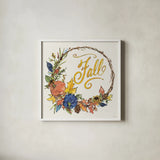 Fall Sweet Fall IV by Anne Tavoletti. Shown in a crisp white glass frame for a clean and minimalist style. Available as an archival giclee rolled canvas, fine art paper, or poster print. SKU 92895a.