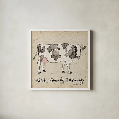 Farm Life I v2 by Anne Tavoletti. Shown in a crisp white glass frame for a clean and minimalist style. Available as an archival giclee rolled canvas, fine art paper, or poster print. SKU 59502a.