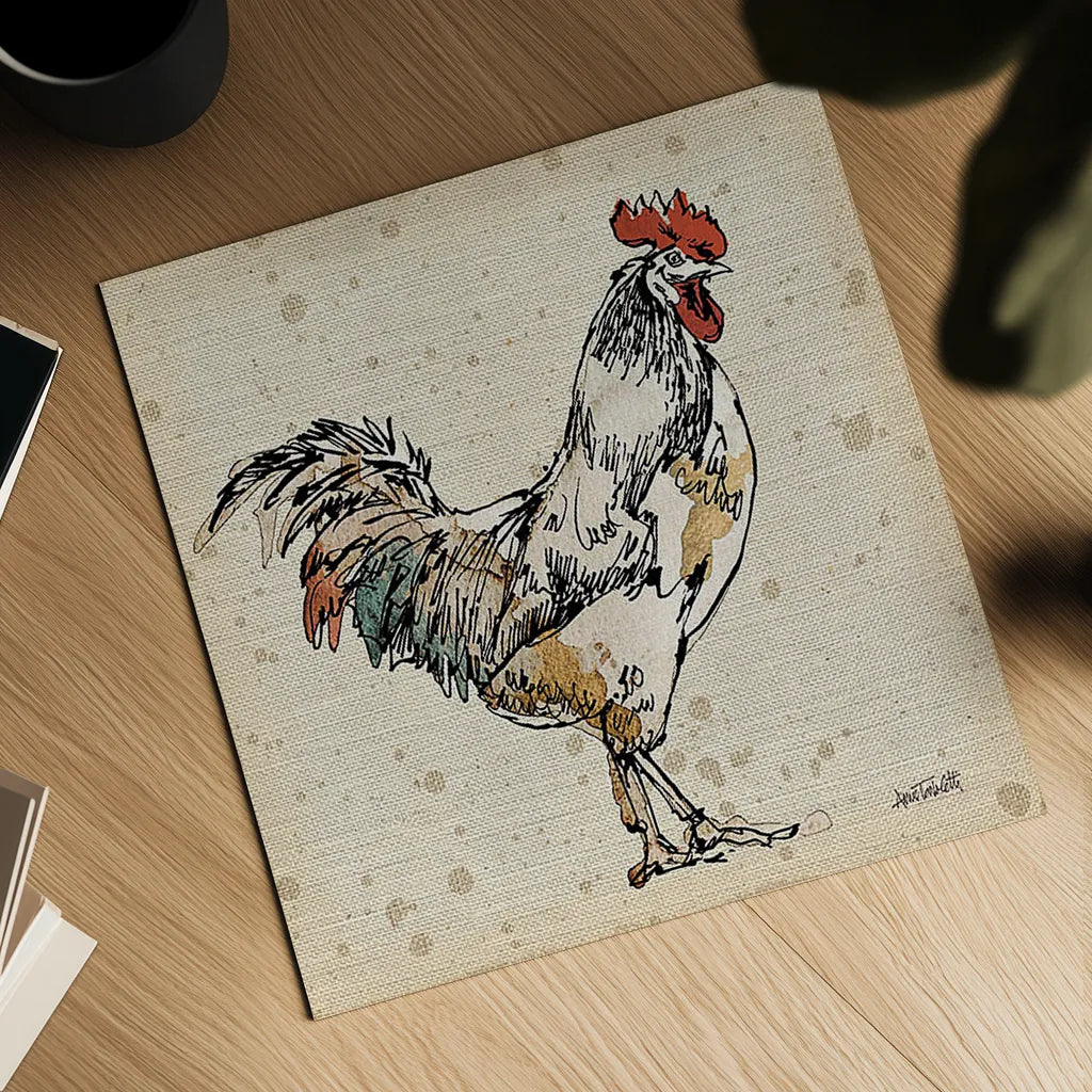 Farm Life III No Words by Anne Tavoletti. Shown as a detailed flat fine art print, highlighting archival giclee quality. Available as an archival giclee rolled canvas, fine art paper, or poster print. SKU 18669a.