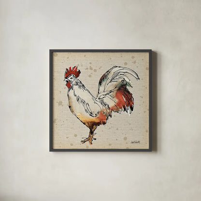 Farm Life V No Words by Anne Tavoletti. Shown in a sleek black glass frame for a contemporary gallery look. Available as an archival giclee rolled canvas, fine art paper, or poster print. SKU 18670a.