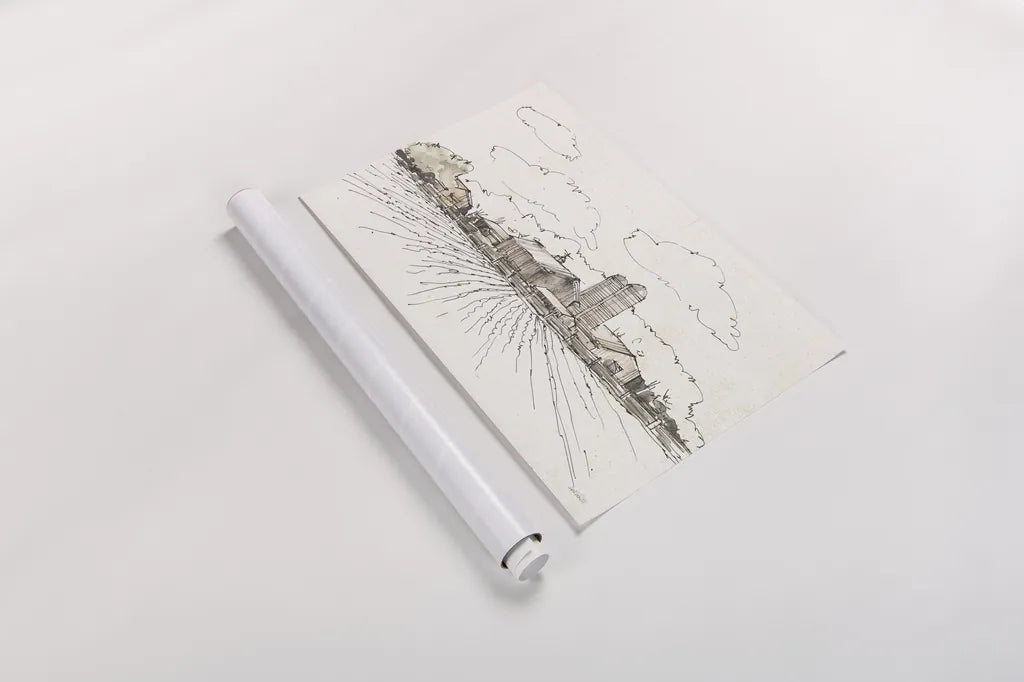 Farm Memories I by Anne Tavoletti. shown as a rolled paper print. Available as archival giclee rolled canvas, fine art paper, or poster print. SKU 32812i.