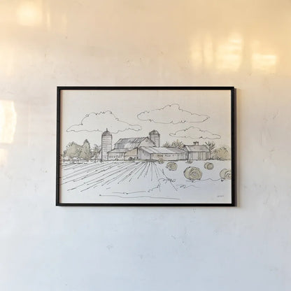 Farm Memories II by Anne Tavoletti. shown as a paper print in a black flame. Available as a archival giclee rolled canvas, fine art paper, or poster print. SKU 32813i.