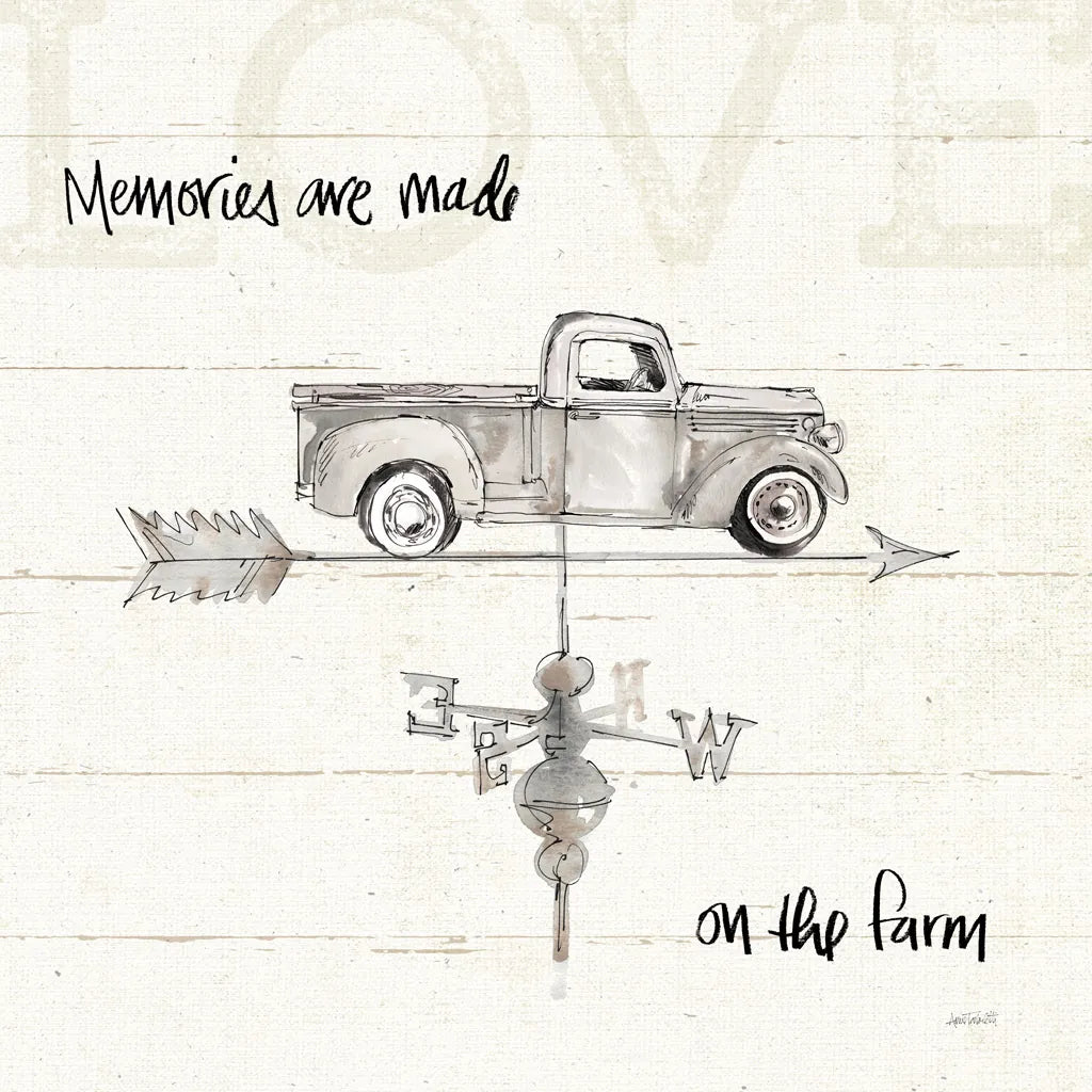 Farm Memories V Truck by Anne Tavoletti. SKU 40568a. Archival Giclee Fine art print for wall decor.