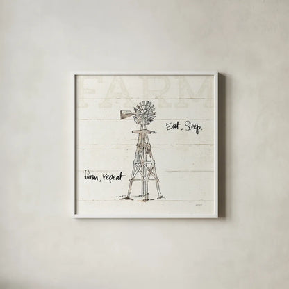 Farm Memories VI by Anne Tavoletti. Shown in a crisp white glass frame for a clean and minimalist style. Available as an archival giclee rolled canvas, fine art paper, or poster print. SKU 32817a.