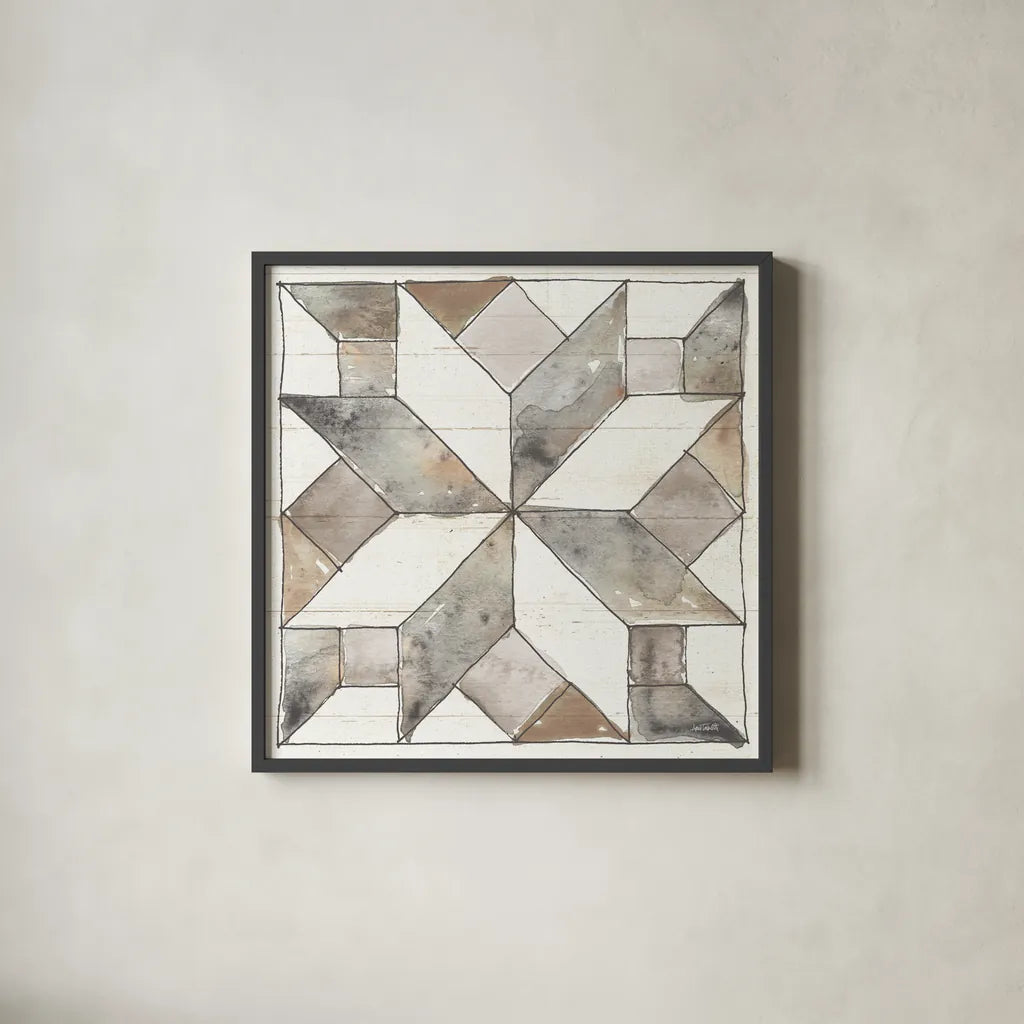 Farm Memories XI by Anne Tavoletti. Shown in a sleek black glass frame for a contemporary gallery look. Available as an archival giclee rolled canvas, fine art paper, or poster print. SKU 32822a.