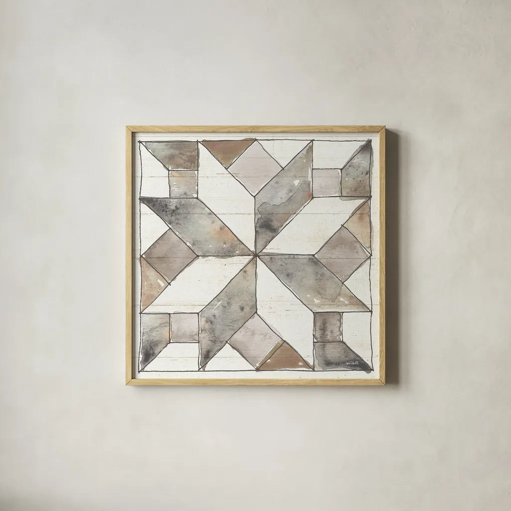 Farm Memories XI by Anne Tavoletti. Shown in a natural wood glass frame for a timeless modern aesthetic. Available as an archival giclee rolled canvas, fine art paper, or poster print. SKU 32822a.