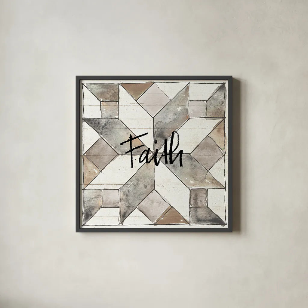 Farm Memories XI Faith by Anne Tavoletti. Shown in a sleek black glass frame for a contemporary gallery look. Available as an archival giclee rolled canvas, fine art paper, or poster print. SKU 34528a.