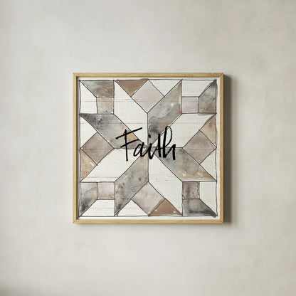 Farm Memories XI Faith by Anne Tavoletti. Shown in a natural wood glass frame for a timeless modern aesthetic. Available as an archival giclee rolled canvas, fine art paper, or poster print. SKU 34528a.