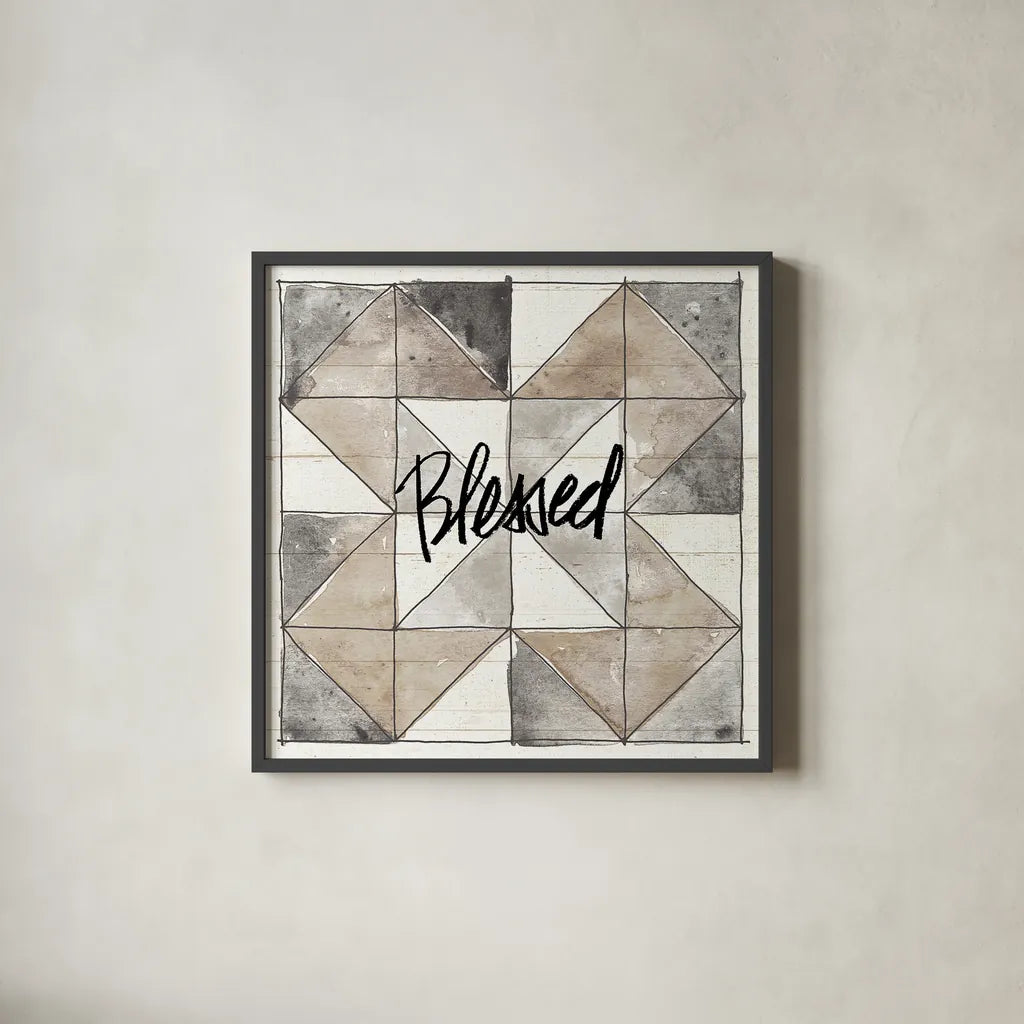 Farm Memories XIII Blessed by Anne Tavoletti. Shown in a sleek black glass frame for a contemporary gallery look. Available as an archival giclee rolled canvas, fine art paper, or poster print. SKU 34530a.