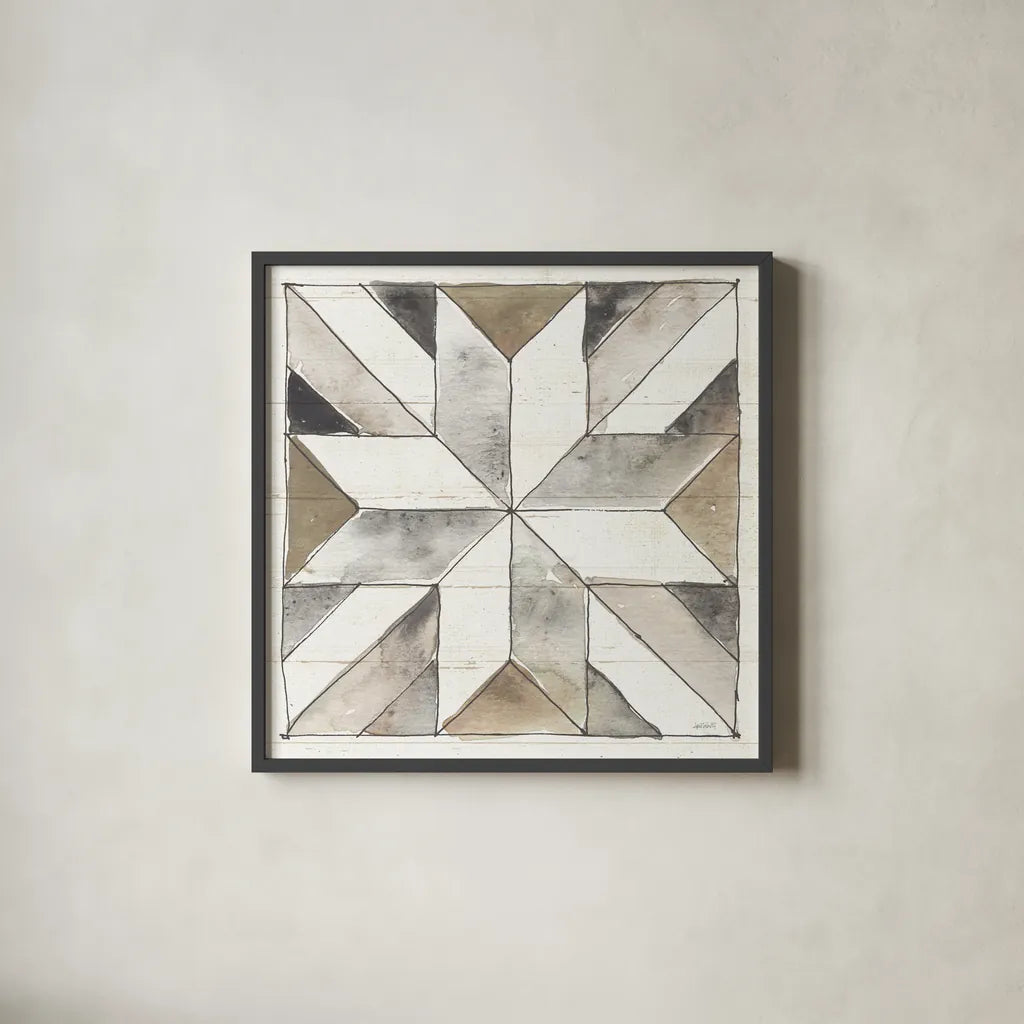 Farm Memories XIV by Anne Tavoletti. Shown in a sleek black glass frame for a contemporary gallery look. Available as an archival giclee rolled canvas, fine art paper, or poster print. SKU 32825a.