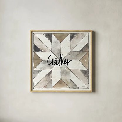 Farm Memories XIV Gather by Anne Tavoletti. Shown in a natural wood glass frame for a timeless modern aesthetic. Available as an archival giclee rolled canvas, fine art paper, or poster print. SKU 34531a.