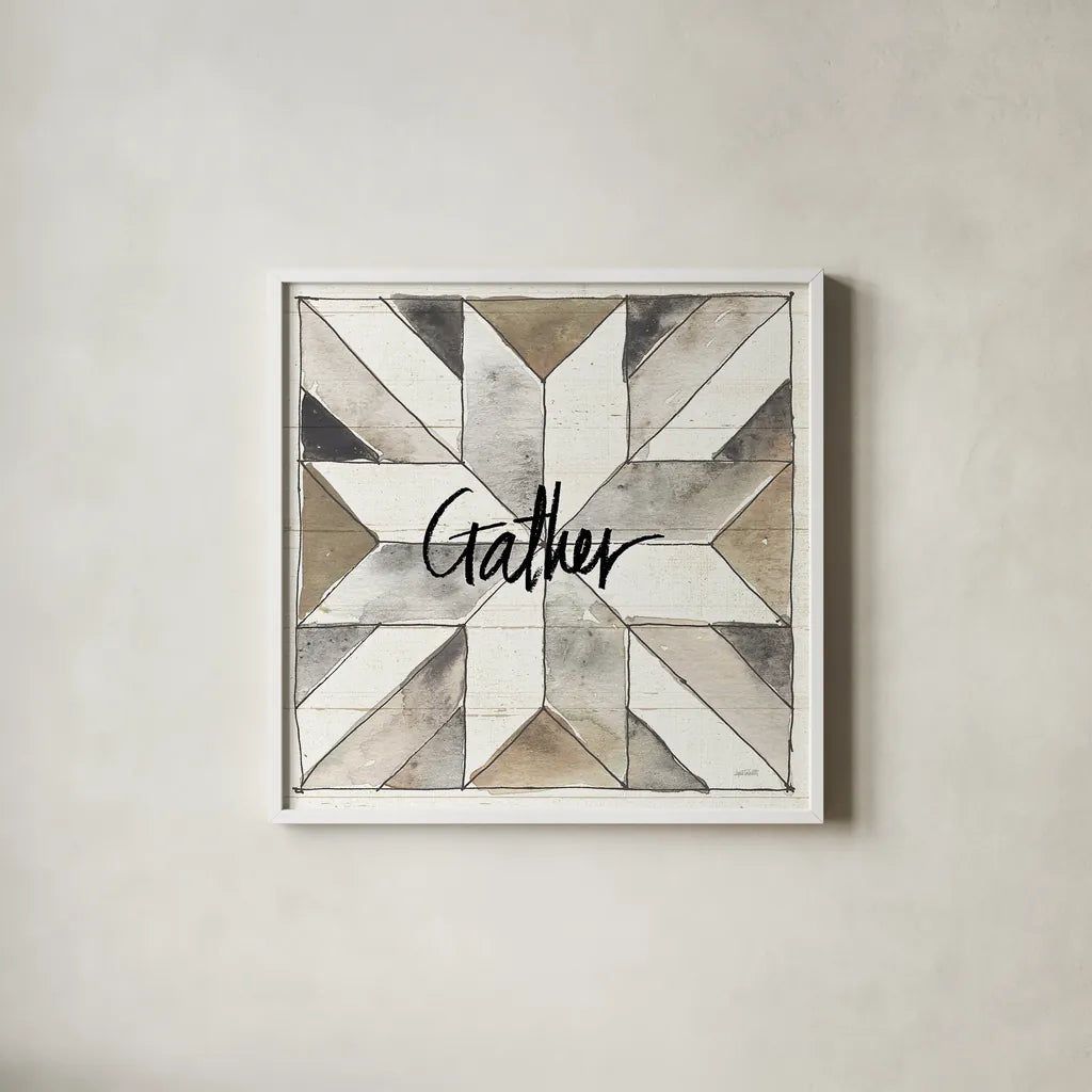 Farm Memories XIV Gather by Anne Tavoletti. Shown in a crisp white glass frame for a clean and minimalist style. Available as an archival giclee rolled canvas, fine art paper, or poster print. SKU 34531a.