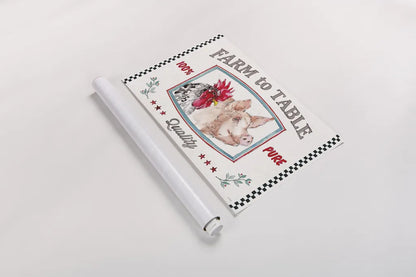 Farm Signs I by Anne Tavoletti. shown as a rolled paper print. Available as archival giclee rolled canvas, fine art paper, or poster print. SKU 52701i.