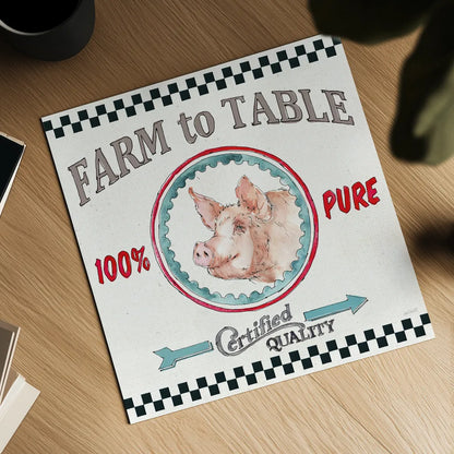 Farm Signs IV by Anne Tavoletti. Shown as a detailed flat fine art print, highlighting archival giclee quality. Available as an archival giclee rolled canvas, fine art paper, or poster print. SKU 52704a.