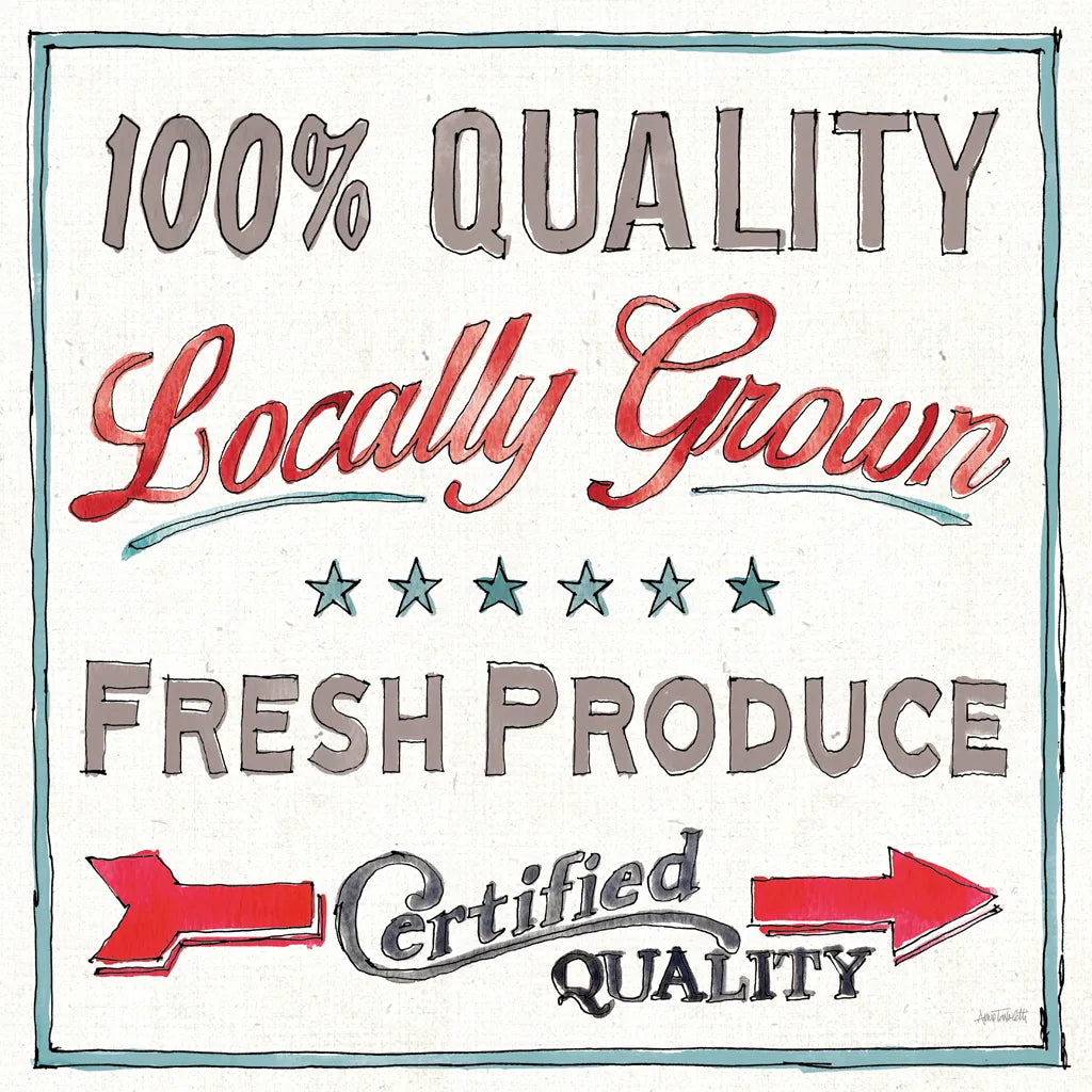 Farm Signs VI by Anne Tavoletti. SKU 52706a. Archival Giclee Fine art print for wall decor.